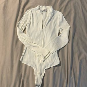 Ribbed white bodysuit from Abercrombie and fitch